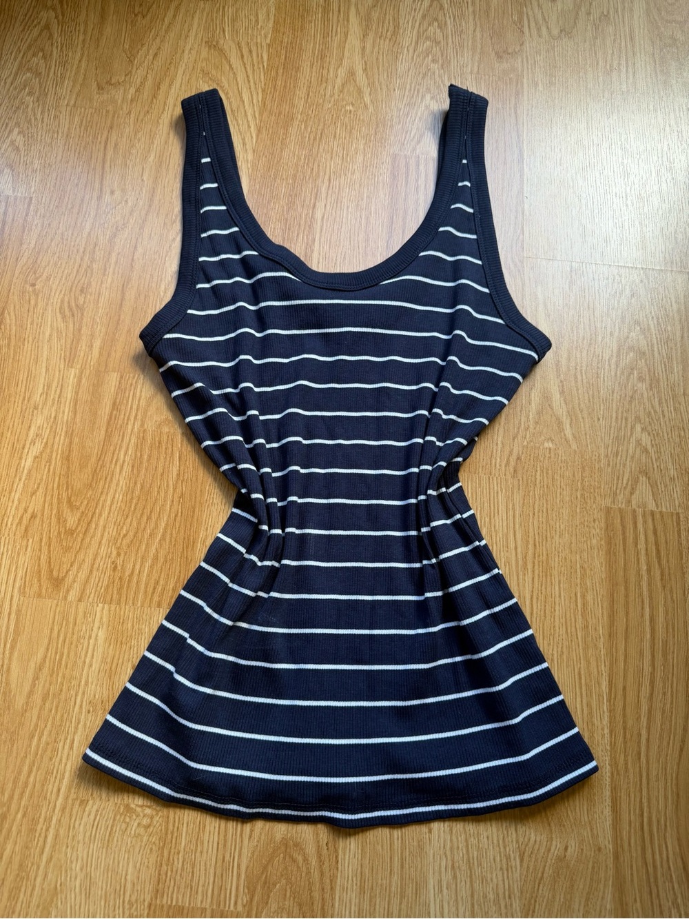 dip Navy and White Striped Tank Top